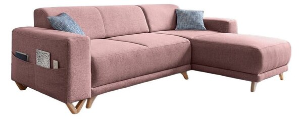 Růžová rozkládací/s úložným prostorem rohová pohovka Classy Sophie – Miuform