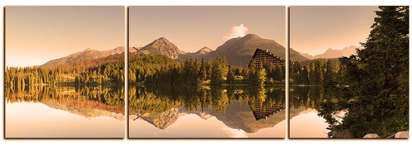 Obraz na plátně - Štrbské pleso - panoráma 5158FC (90x30 cm)