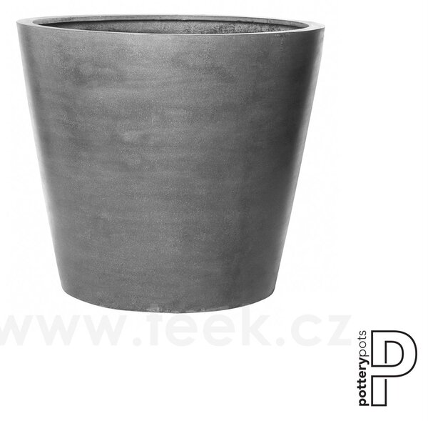 Pottery Pots Venkovní květináč kulatý Jumbo Bucket S, Grey (barva šedá), kolekce Natural, kompozit Fiberstone, průměr 83 cm x v 73 cm, objem cca 295 l