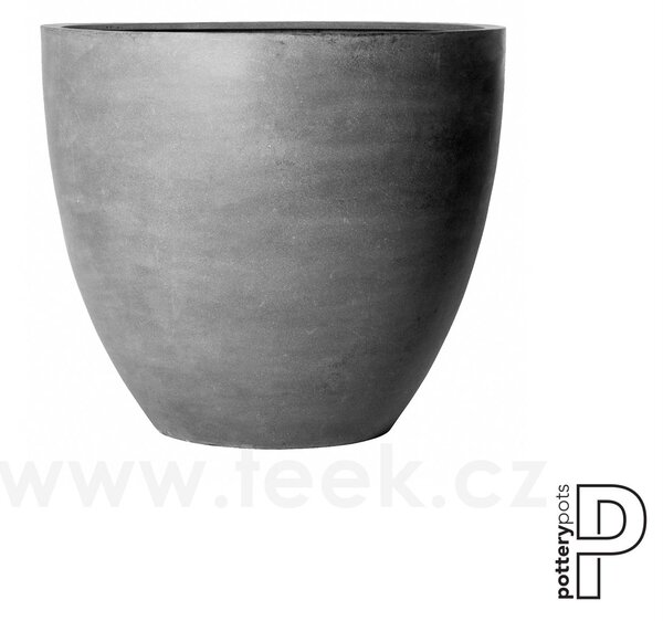 Pottery Pots Venkovní květináč kulatý Jumbo Jesslyn S, Grey (barva šedá), kolekce Natural, kompozit Fiberstone, průměr 83 cm x v 73 cm, objem cca 286 l