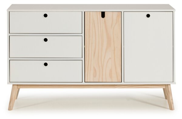 SOB Nábytek - Bílá komoda Marckeric Kiara borovice MDF - F0MKC-12661
