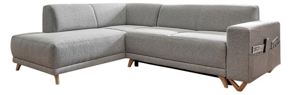 Světle šedá rozkládací/s úložným prostorem rohová pohovka (levý roh/do L) Classy Sophie – Miuform