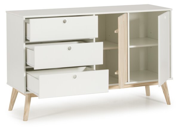 SOB Nábytek - Bílá komoda Marckeric Kiara borovice MDF - F0MKC-12661