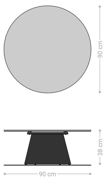 DELIFE Konferenční stolek Edge kulatý 90×90 cm keramika Onyx Pearl Borna Titanová barva