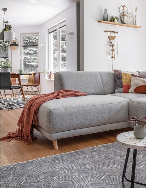 Světle šedá rozkládací/s úložným prostorem rohová pohovka (levý roh/do L) Classy Sophie – Miuform
