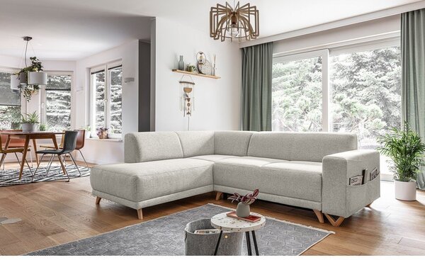 Béžová rozkládací/s úložným prostorem rohová pohovka (levý roh/do L) Classy Sophie – Miuform