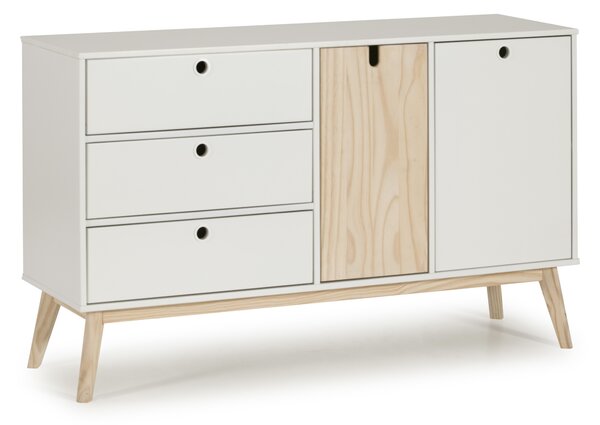 SOB Nábytek - Bílá komoda Marckeric Kiara borovice MDF - F0MKC-12661