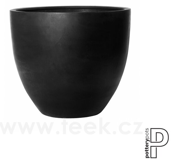 Pottery Pots Venkovní květináč kulatý Jumbo Jesslyn S, Black (barva černá), kolekce Natural, kompozit Fiberstone, průměr 83 cm x v 73 cm, objem cca 286 l