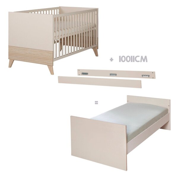Béžová postýlka s nastavitelnou výškou 70x140 cm Sidney – Roba