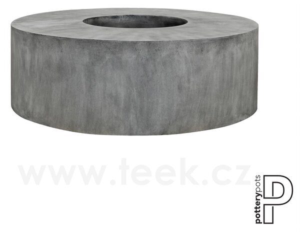 Pottery Pots Venkovní květináč kulatý Jumbo Seating Round, Grey (barva šedá), kolekce Natural, kompozit Fiberstone, průměr 140 cm x v 47,5 cm, objem cca 116 l