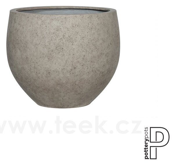 Pottery Pots Venkovní květináč kulatý Jumbo Orb XS, Beige Washed (barva světle béžová), kolekce Urban, materiál Ficonstone, průměr 69 cm x v 57 cm, objem cca 173 l