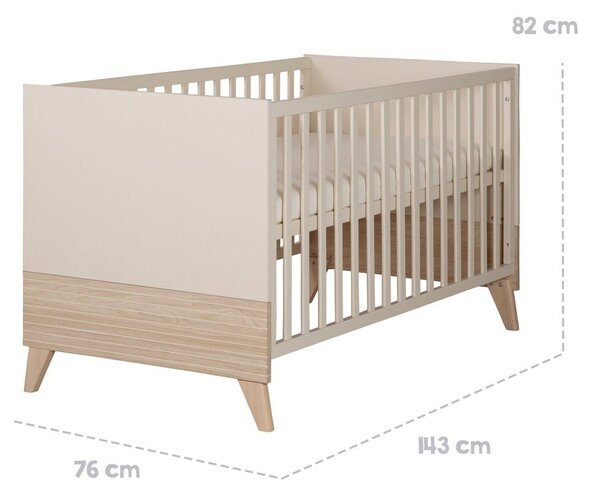 Béžová postýlka s nastavitelnou výškou 70x140 cm Sidney – Roba