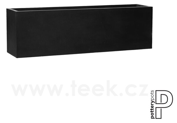 Pottery Pots Venkovní květináč obdélníkový Jumbo Jort L Extended, Black (barva černá), kolekce Natural, kompozit Fiberstone, d 200 cm x š 45 cm x v 60 cm, objem cca 540 l