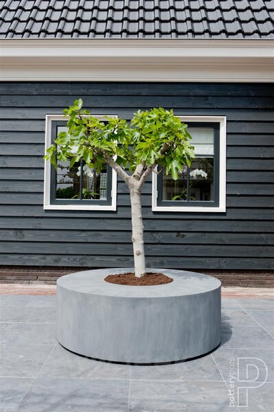 Pottery Pots Venkovní květináč kulatý Jumbo Seating Round, Grey (barva šedá), kolekce Natural, kompozit Fiberstone, průměr 140 cm x v 47,5 cm, objem cca 116 l