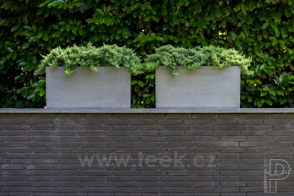 Pottery Pots Venkovní květináč obdélníkový Jumbo Jort M Extended, Grey (barva šedá), kolekce Natural, kompozit Fiberstone, d 200 cm x š 60 cm x v 50 cm, objem cca 600 l