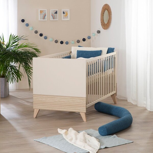 Béžová postýlka s nastavitelnou výškou 70x140 cm Sidney – Roba