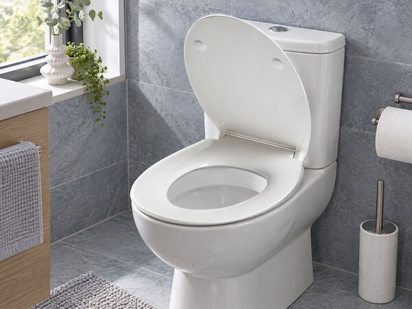 Záchodové prkénko PUTUMAYO Štíhlé s pomalým zavíráním Duroplast Bílá