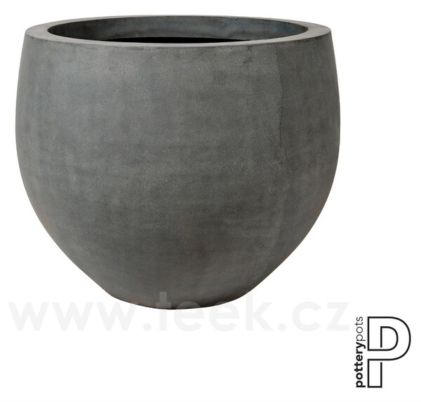 Pottery Pots Venkovní květináč kulatý Jumbo Orb M, Grey (barva šedá), kolekce Natural, kompozit Fiberstone, průměr 110 cm x v 93 cm, objem cca 721 l