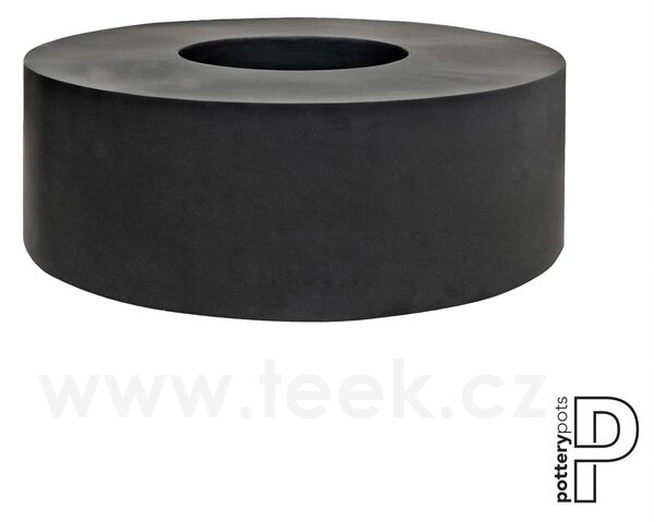 Pottery Pots Venkovní květináč kulatý Jumbo Seating Round, Black (barva černá), kolekce Natural, kompozit Fiberstone, průměr 140 cm x v 47,5 cm, objem cca 116 l