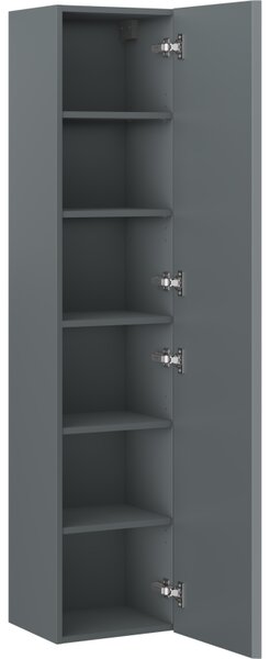 Mexen Rivel, koupelnový podstavec 35 cm, 1 dvířka, s drážkami, grafitová matná, 91A21-03016-1-BF66