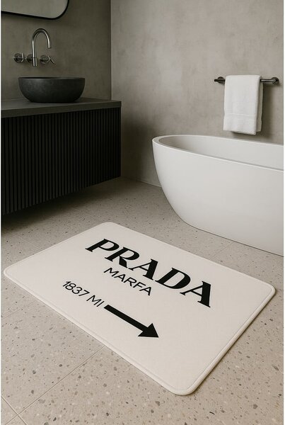Bílé sametové koupelnové předložky v sadě 2 ks 60x100 cm Prada – Mila Home