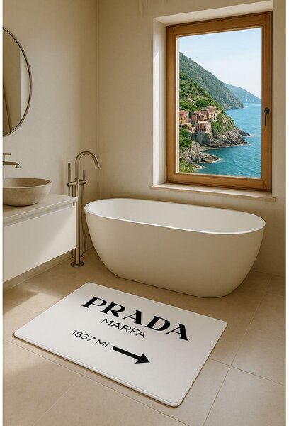 Bílé sametové koupelnové předložky v sadě 2 ks 60x100 cm Prada – Mila Home