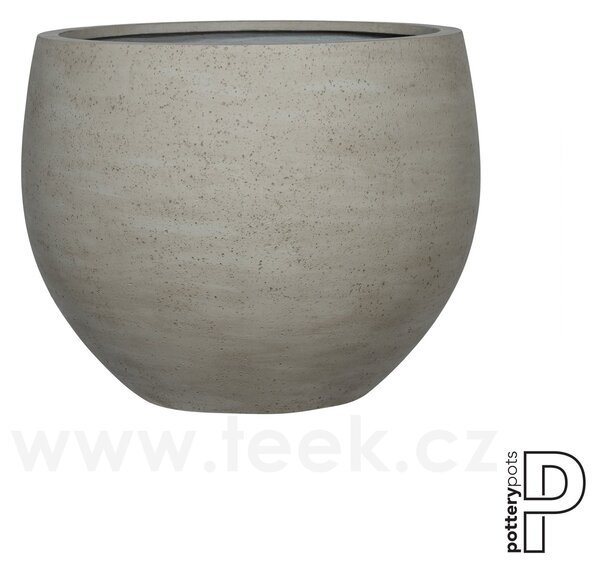 Pottery Pots Venkovní květináč kulatý Jumbo Orb S, Beige Washed (barva světle béžová), kolekce Urban, materiál Ficonstone, průměr 87,5 cm x v 70 cm, objem cca 334 l