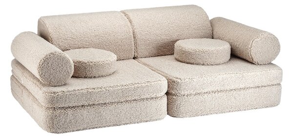 Světle hnědá dětská pohovka z textilie bouclé 132 cm Settee – Wigiwama