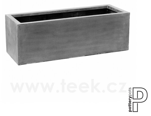 Pottery Pots Venkovní květináč obdélníkový Jumbo Jort M, Grey (barva šedá), kolekce Natural, kompozit Fiberstone, d 150 cm x š 60 cm x v 50 cm, objem cca 450 l