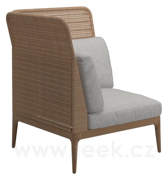 Gloster Rohový/ukončovací levostranný díl s vysokými zády Lima, Gloster, 88x88x108 cm, rám teak, výplet umělý ratan barva wheat, sedáky kat. B barva dle vzorníku