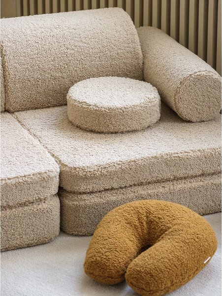 Světle hnědá dětská pohovka z textilie bouclé 132 cm Settee – Wigiwama