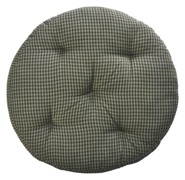 Kulatý podsedák Checked Dark Green Ø 45 cm