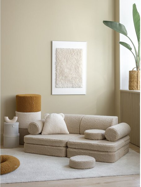 Světle hnědá dětská pohovka z textilie bouclé 132 cm Settee – Wigiwama