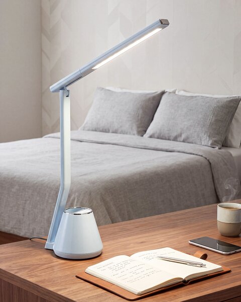 LED stolní lampa DENEB se stmívačem Světle modrá