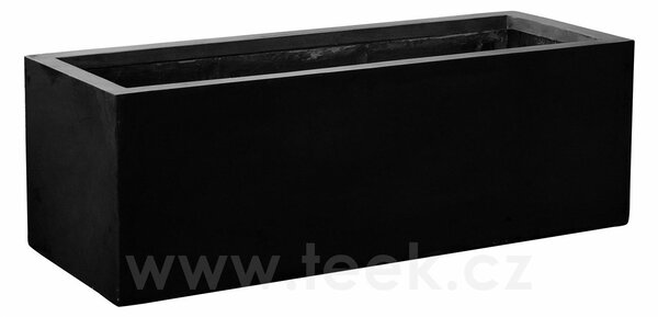 Pottery Pots Venkovní květináč obdélníkový Jumbo Jort S, Black (barva černá), kolekce Natural, kompozit Fiberstone, d 120 cm x š 45 cm x v 40 cm, objem cca 216 l