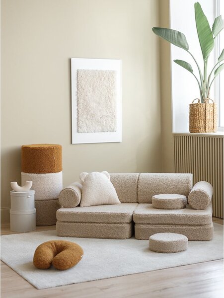 Světle hnědá dětská pohovka z textilie bouclé 132 cm Settee – Wigiwama