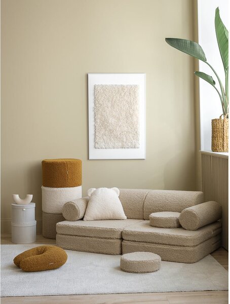 Světle hnědá dětská pohovka z textilie bouclé 132 cm Settee – Wigiwama