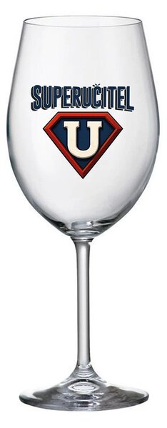 SUPERUČITEL (ZNAK) - čirá sklenice na víno 350 ml