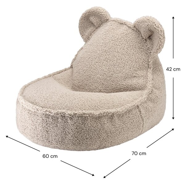 Světle hnědý dětský sedací vak z textilie bouclé Bear – Wigiwama