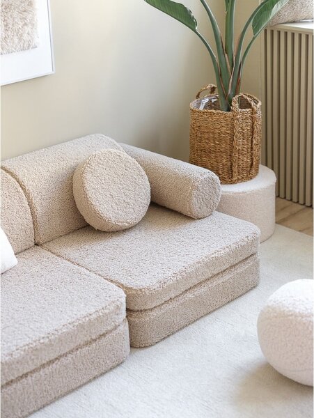 Světle hnědá dětská pohovka z textilie bouclé 132 cm Settee – Wigiwama