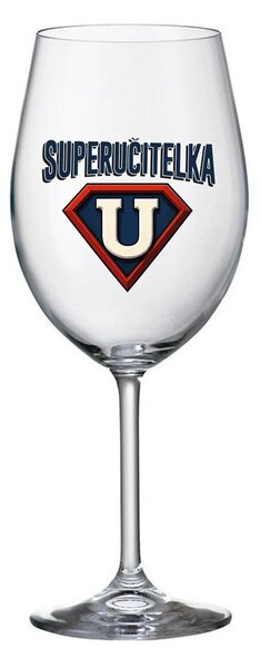 SUPERUČITELKA (ZNAK) - čirá sklenice na víno 350 ml