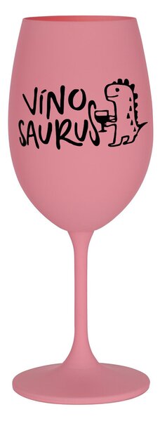 VÍNOSAURUS - růžová sklenice na víno 350 ml