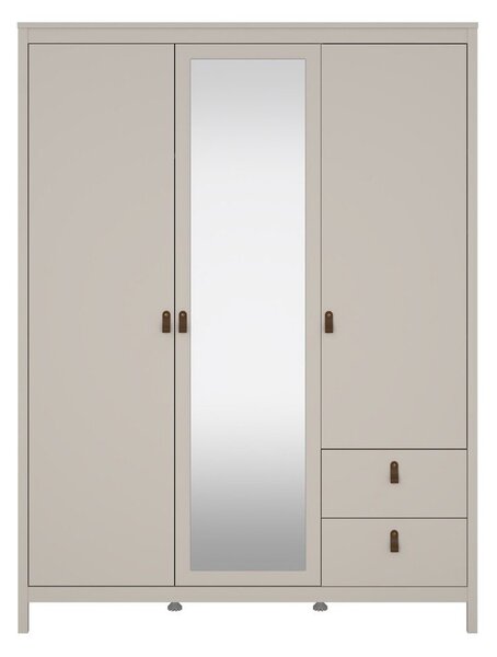 Šedobéžová šatní skříň se zrcadlem 150x199x58 cm Madrid – Tvilum