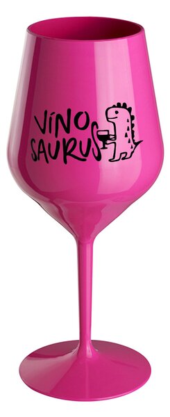 VÍNOSAURUS - růžová nerozbitná sklenice na víno 470 ml
