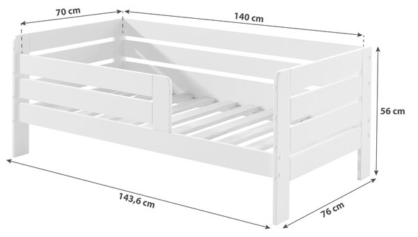 POSTEL PRO DĚTI A MLÁDEŽ, 70/140 cm bílá MID.YOU - Dětské postele, Online Only