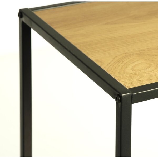 Černá/v přírodní barvě knihovna v dekoru dubu 80x180x35 cm Altino – Unique Furniture