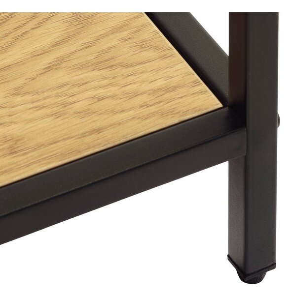 Černá/v přírodní barvě knihovna v dekoru dubu 80x180x35 cm Altino – Unique Furniture
