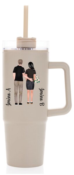 Personalizovaná termoska s průhledným víčkem s párem