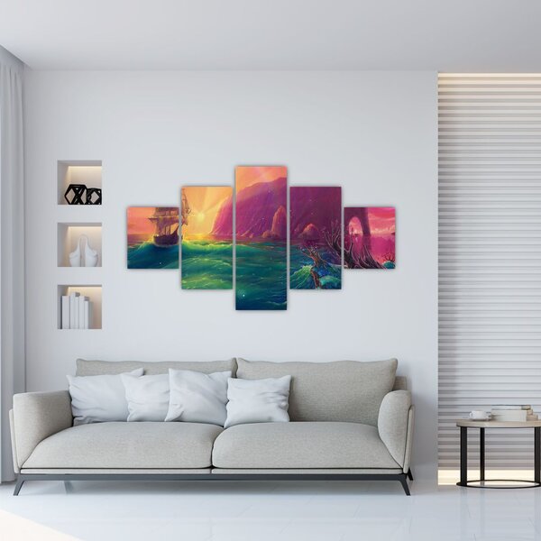 Obraz - Olejomalba, Plavba do fantastické říše (125x70 cm)