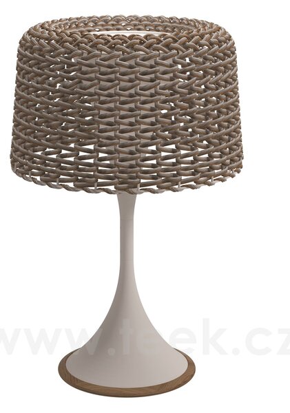 Gloster Venkovní lampa solární/LED samostojná nízká Ambient Mesh, Gloster, 41x65 cm, lakovaný rám hliník barva meteor, výplet umělý ratan hnědobéžový (carob), vč. dálkového ovládání